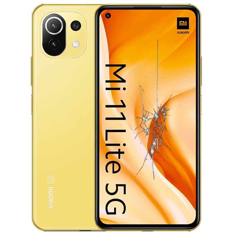 Reparacion/ cambio Pantalla completa original con marco Xiaomi Mi 11 Lite 5G Amarillo