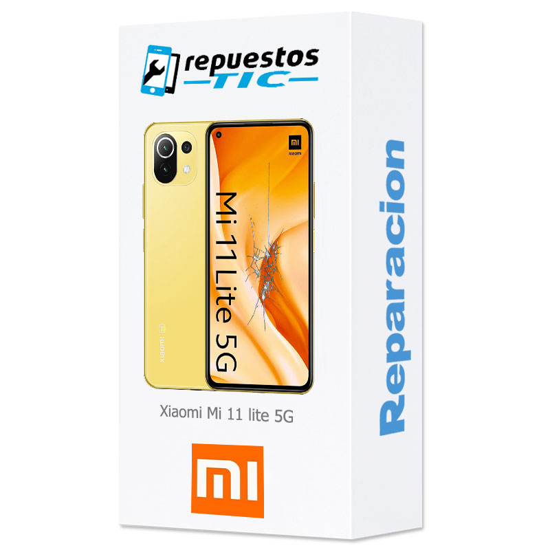Reparacion/ cambio Pantalla completa original con marco Xiaomi Mi 11 Lite 5G Amarillo