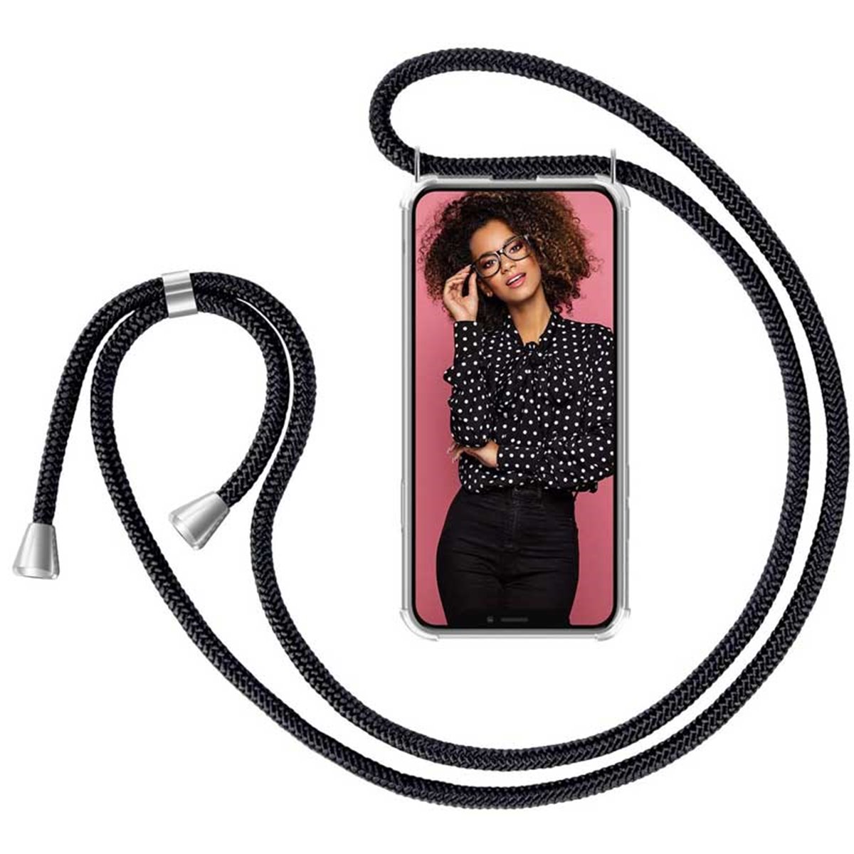 Funda protectora silicona transparente con cordon iPhone X/ Xs