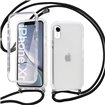 Funda protectora silicona transparente con cordon iPhone Xr