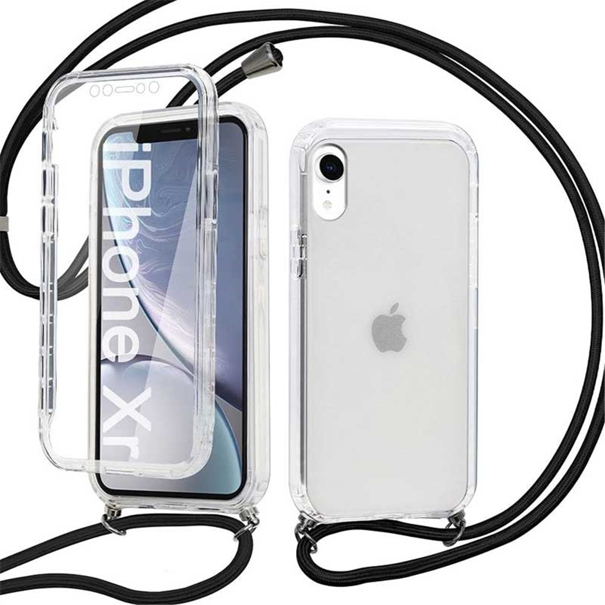 Funda protectora silicona transparente con cordon iPhone Xr