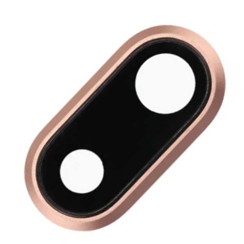 Lente Camara trasera iPhone 8 Plus con marco oro rosa