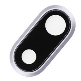 Lente Camara trasera iPhone 8 Plus con marco blanco