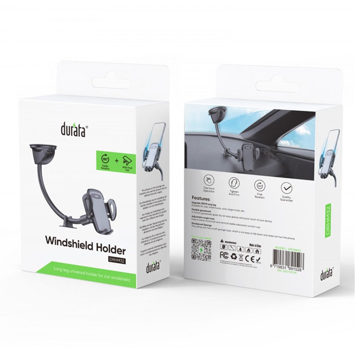 Soporte universal de movil para el parabrisas del coche Durata DRHM32