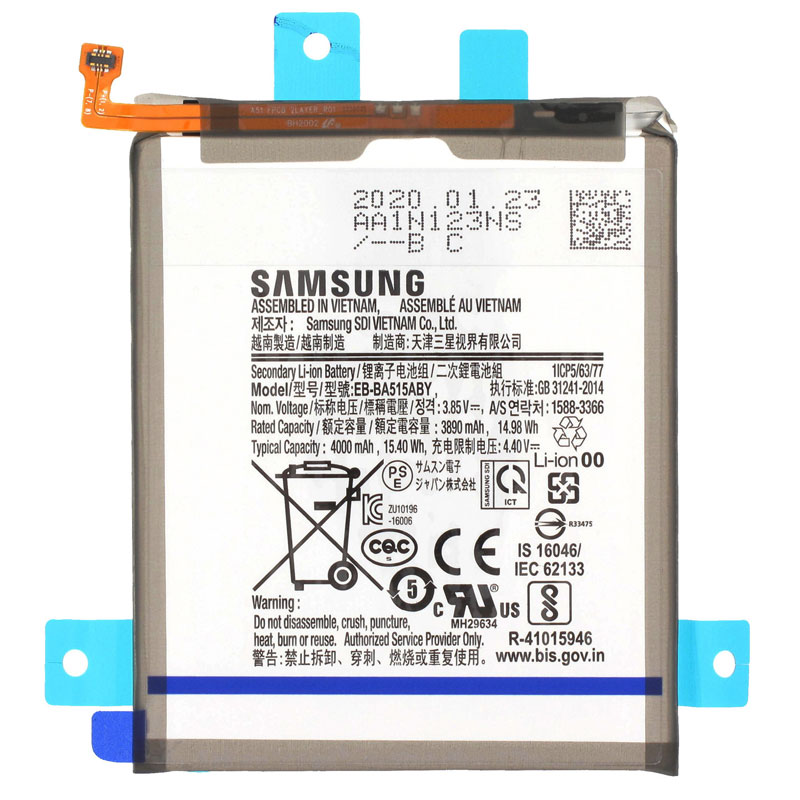 Bateria original Samsung Galaxy A51 A515 EB-BA515ABY 4000 mAh Service Pack