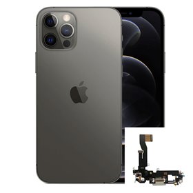 Conector de carga iPhone 12/ 12 Pro Negro (Grafito)