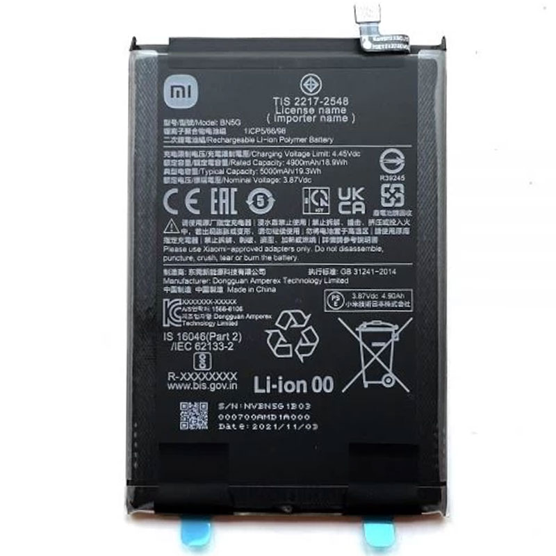 Bateria original BN5G 5000 mAh Xiaomi Redmi 10C/ 10A Mobile Service Part 