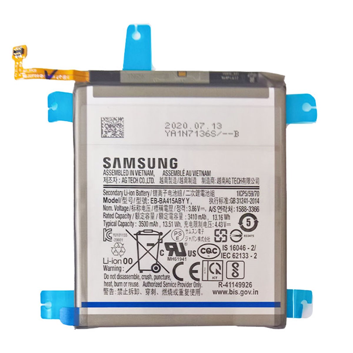 Bateria original Samsung Galaxy A41 A415 EB-BA415ABY 3500 mAh Service Pack 
