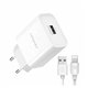 Cargador carga rapida movil APOKIN PC802L USB-A 2.4 A Cable Lightning