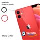 Lente camara trasera con marco iPhone 12 Mini Rojo (superior, Ultra Gran Angular)