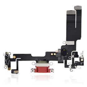 Flex conector de carga y micro iPhone 14 Rojo