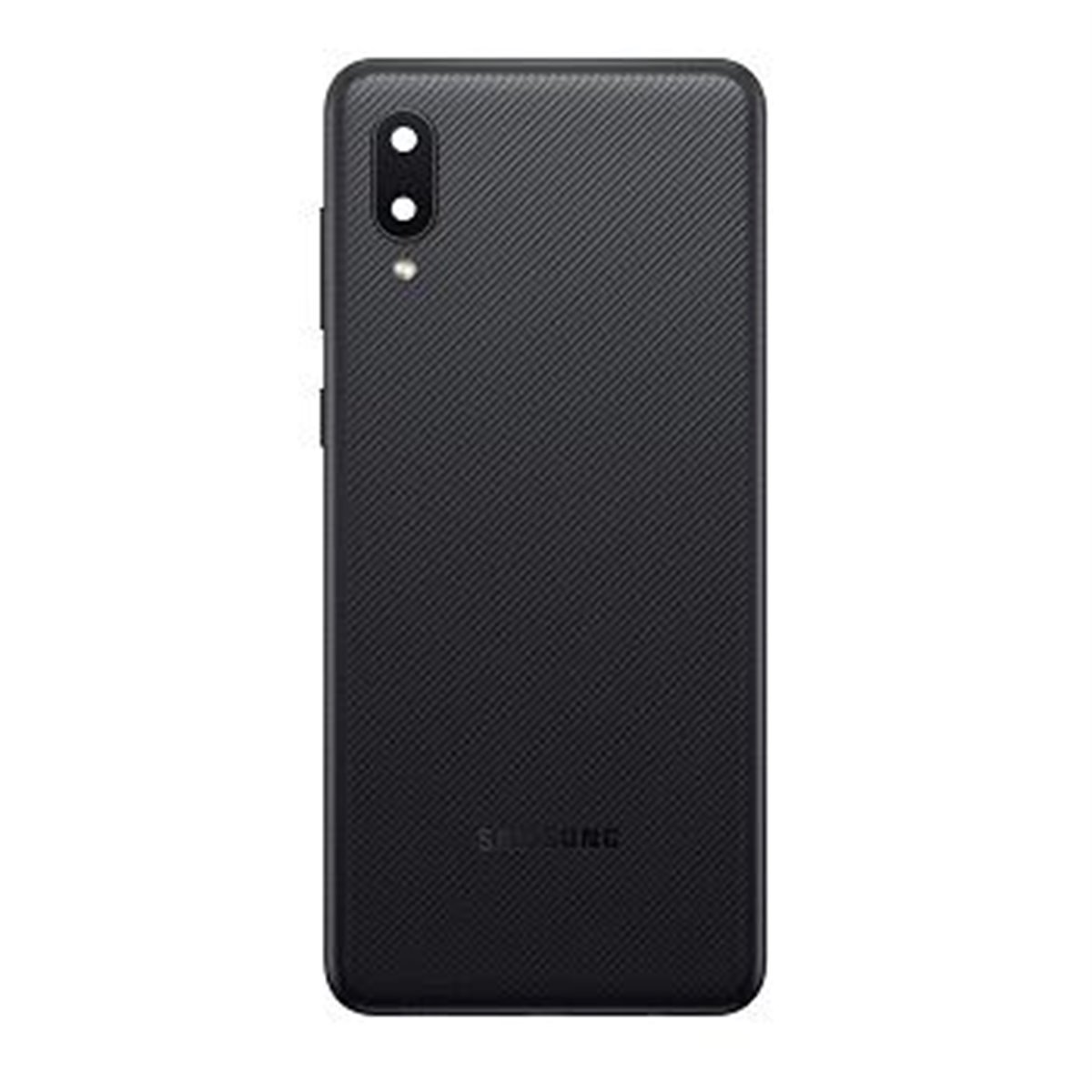 TAPA TRASERA CON LENTE PARA SAMSUNG GALAXY A02 A022 NEGRO