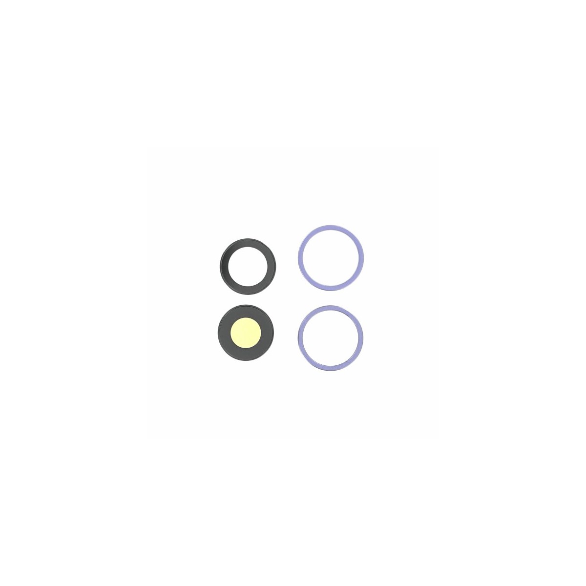Set Lentes camara trasera con marco iPhone 12 Mini color Purpura