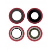 Set Lentes camara trasera con marco iPhone 12 color Rojo