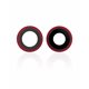 Set Lentes camara trasera con marco iPhone 12 color Rojo
