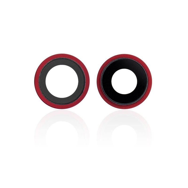 Set Lentes camara trasera con marco iPhone 12 color Rojo