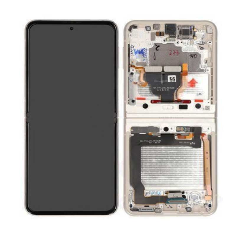 Pantalla original Samsung Galaxy Z Flip 3 5G F711B Service Pack Blanca (Cream)