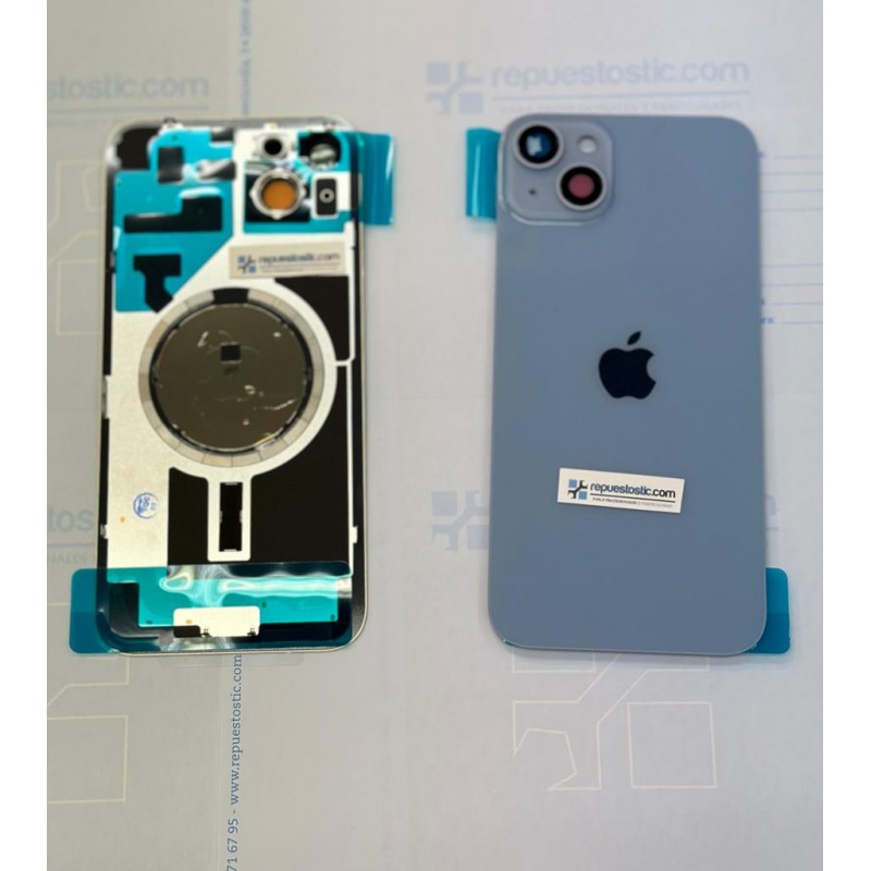 Tapa trasera  con marco iPhone 14 Plus (facil instalacion) Azul