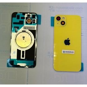 Tapa trasera  con marco iPhone 14 Plus (facil instalacion) Amarilla