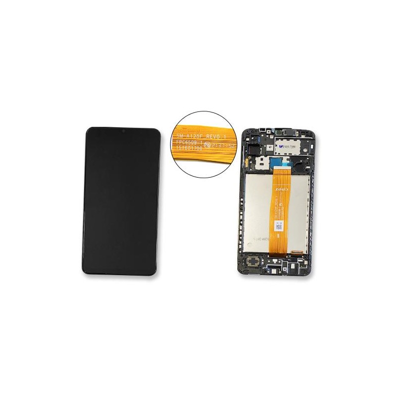 Pantalla original Samsung Galaxy A12 A125F Negro. Service Pack