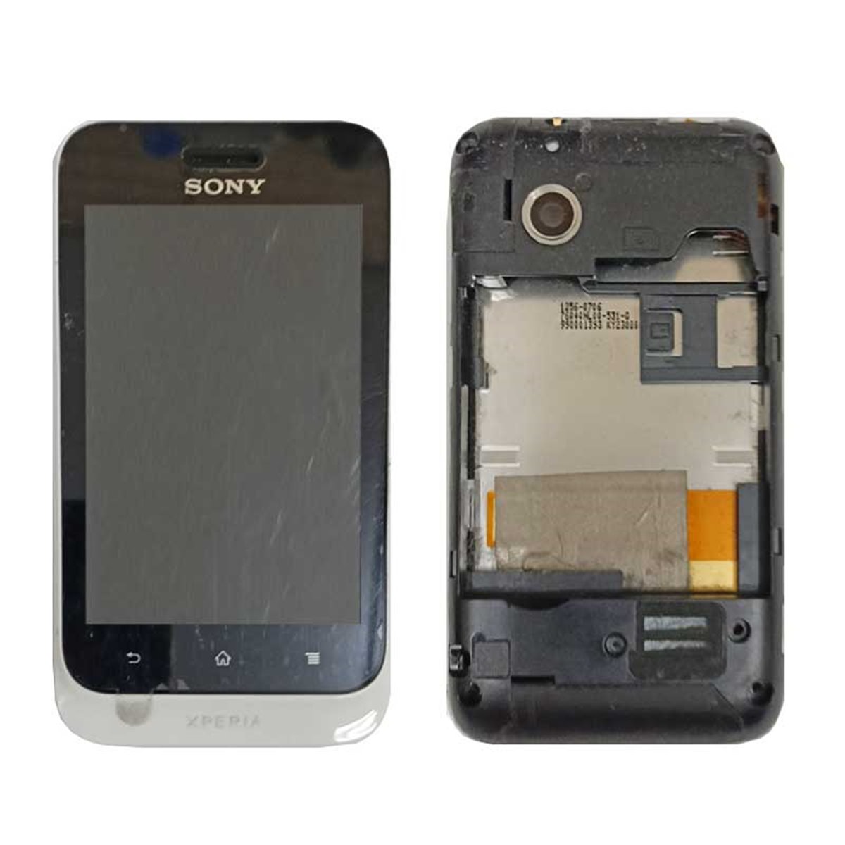 Pantalla Sony Xperia Tipo ST21i completa con marco y chasis (blanco)