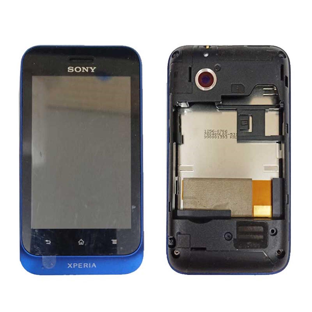 Pantalla Sony Xperia Tipo ST21i completa con marco y chasis (azul)