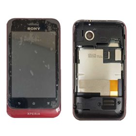 Pantalla Sony Xperia Tipo ST21i completa con marco y chasis (rojo)