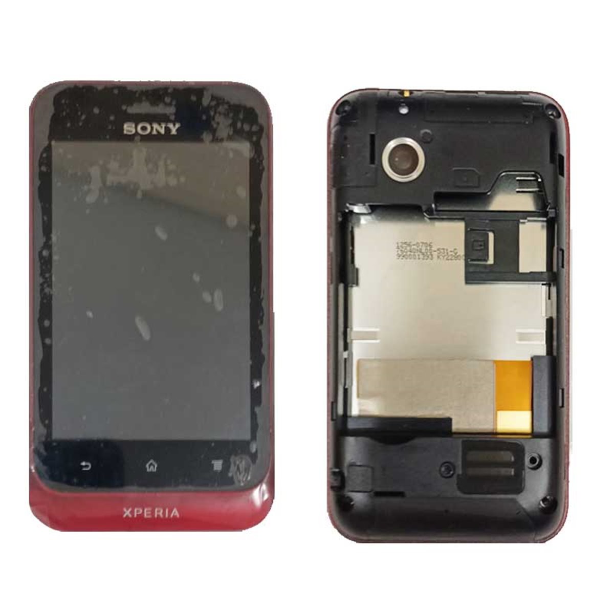 Pantalla Sony Xperia Tipo ST21i completa con marco y chasis (rojo)