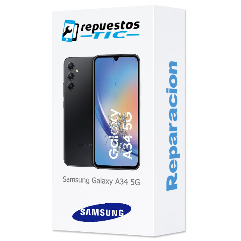 Cambio pantalla Samsung Galaxy A34 5G A346 original Service Pack Negra