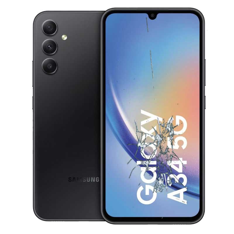 Cambio pantalla Samsung Galaxy A34 5G A346 original Service Pack Negra