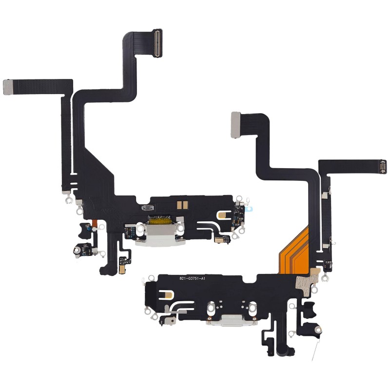 Flex conector de carga y micro iPhone 14 Pro Blanco