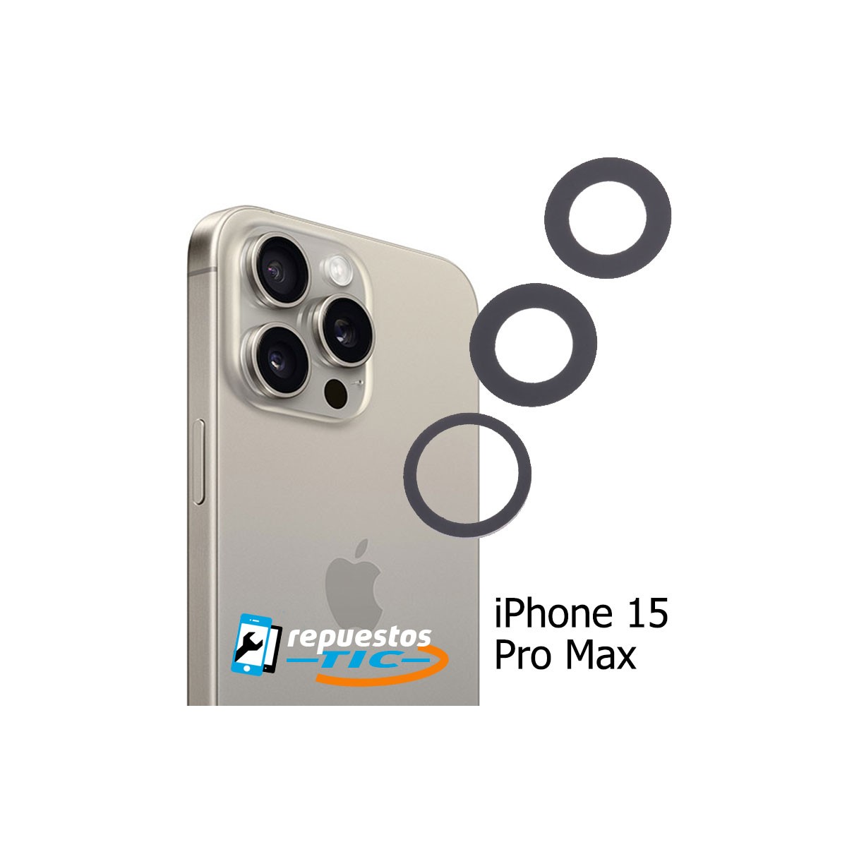 Set Lentes Camara trasera iPhone 15 Pro Max