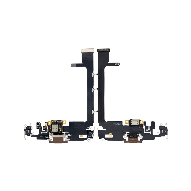 Flex conector de carga y micro iPhone 11 Pro Max Dorado Con Chip