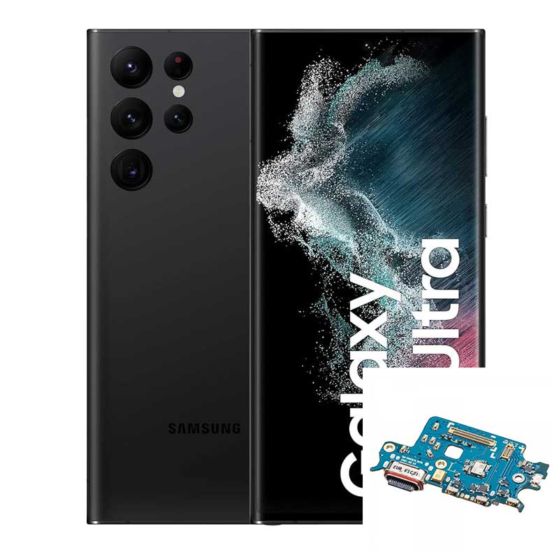 Cambio Modulo conector de carga y micro original Samsung Galaxy S22 Ultra 5G S908
