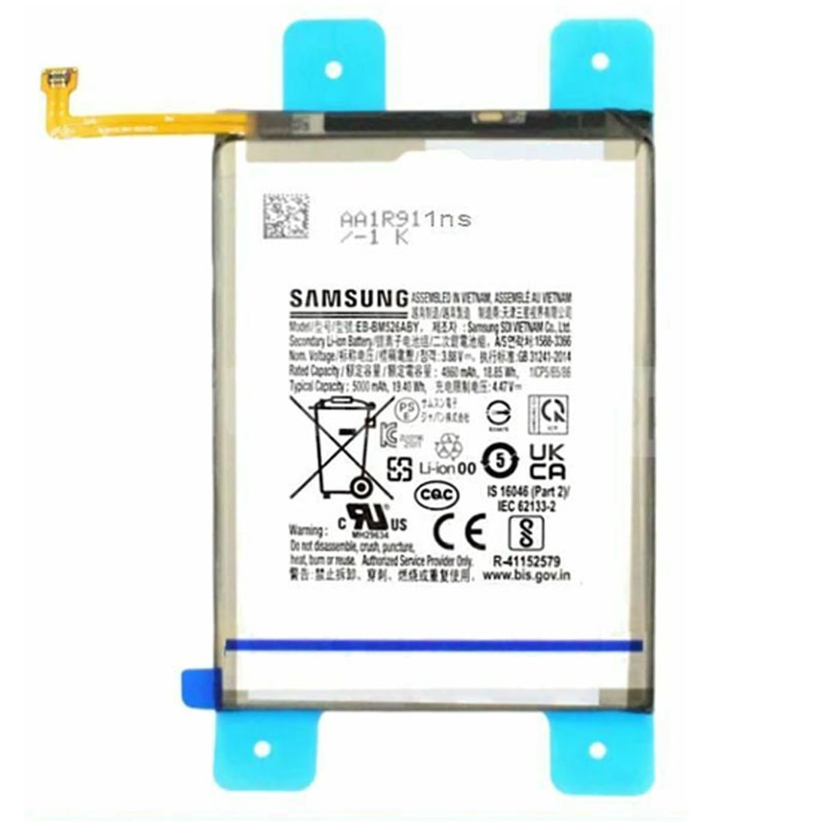Bateria original Samsung Galaxy M52 5G M526B EB-BM526ABY 4860 mAh Service Pack 