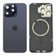 Tapa trasera iPhone 15 Pro Max (con lente) y soporte metal (Azul)