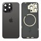 Tapa trasera iPhone 15 Pro Max (con lente) y soporte metal (Negro)