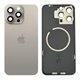 Tapa trasera iPhone 15 Pro Max (con lente) y soporte metal (Gris)