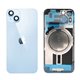 Tapa trasera iPhone 15 (con lente) y soporte metal (azul)