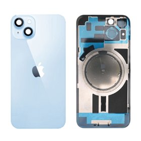 Tapa trasera iPhone 15 (con lente) y soporte metal (azul)