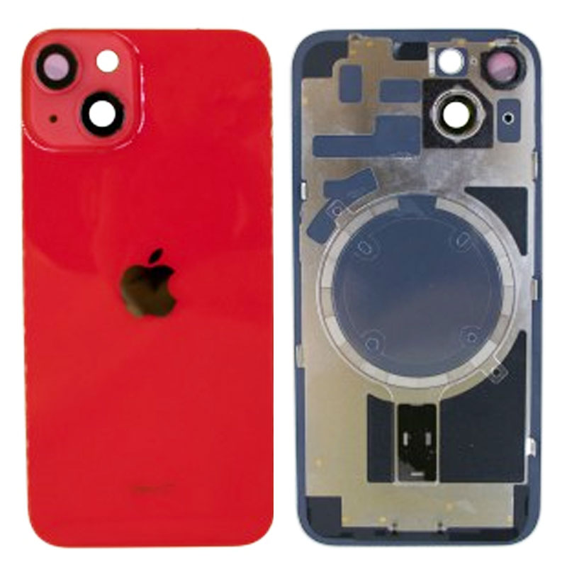 Tapa trasera con marco iPhone 14 (facil instalacion) Rojo
