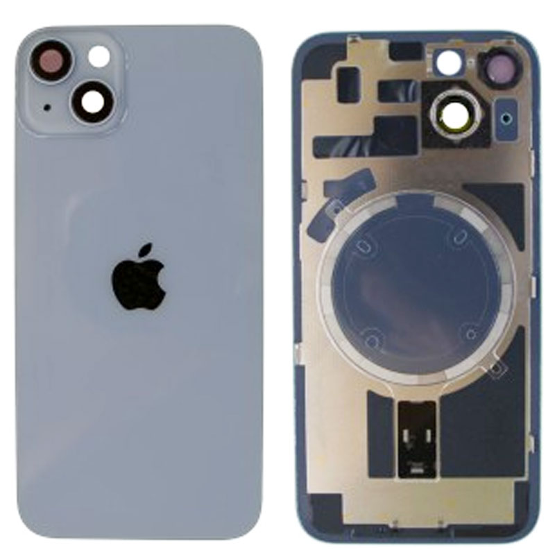 Tapa trasera con marco iPhone 14 (facil instalacion) Azul
