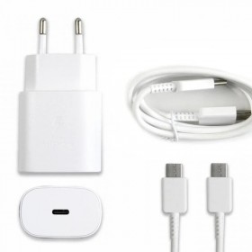 cargador Tipo C de carga rápida de 25 W (incluye cable USB-C de 100 cm) en caja blanca