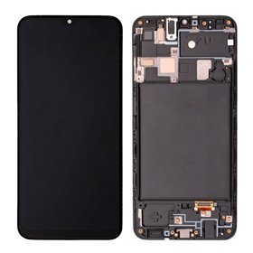 Pantalla Samsung Galaxy A20 A205 completa con marco Negra