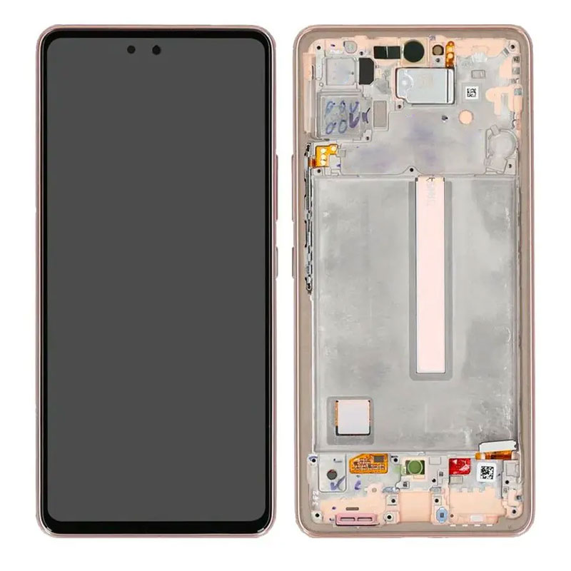 Pantalla Samsung A53 5G A536 OLED naranja con marco