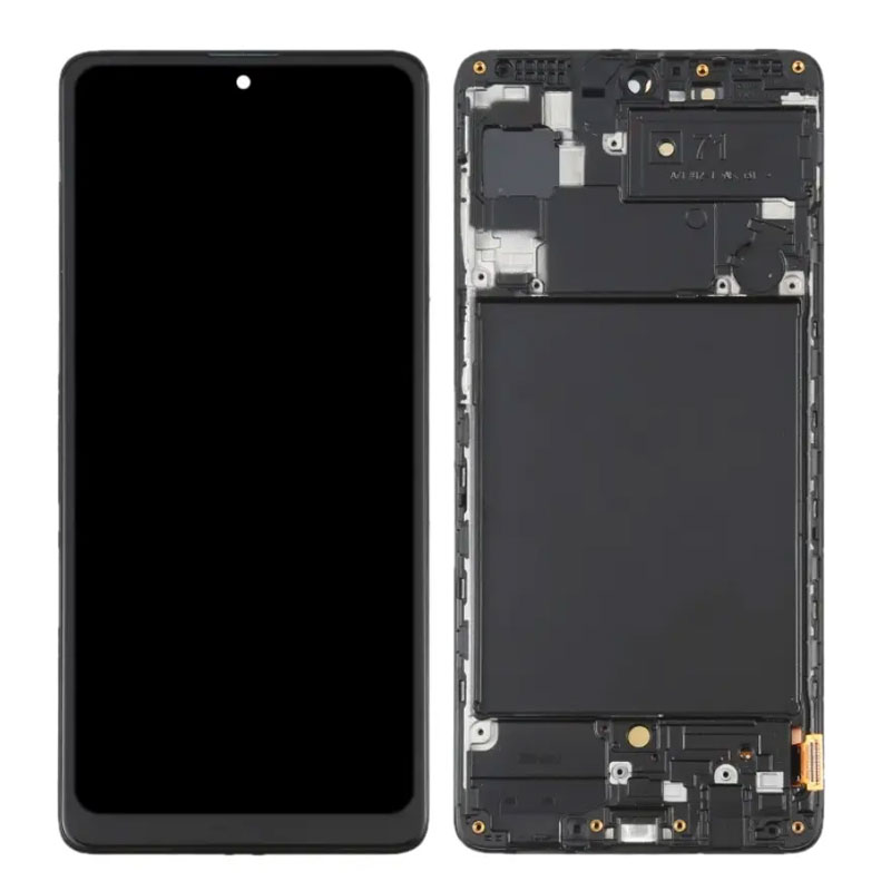 Pantalla Samsung Galaxy A71 A715 OLED negra con marco
