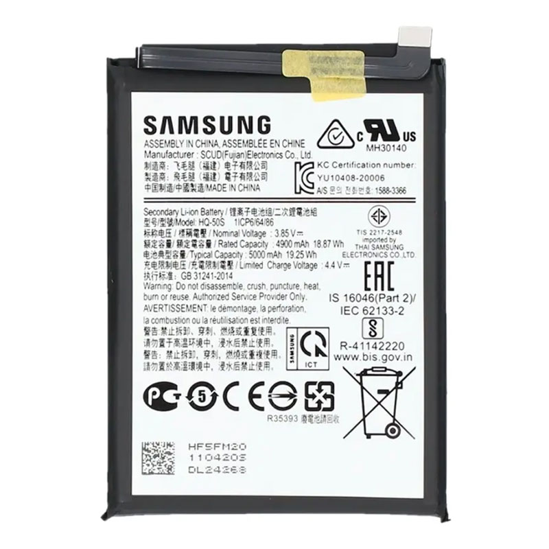 Bateria original HQ-50S Samsung Galaxy A02s A025/ Galaxy A03s A037/ Galaxy A03 A035F/ Galaxy A03 A035G GH81-21239A Service Pack 