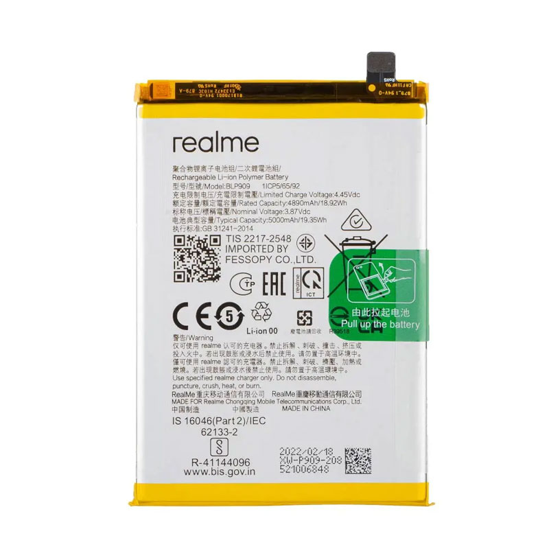 Bateria original BLP909 Realme 9 5G (RMX3474) 