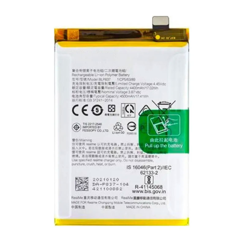 Bateria Realme 8 (RMX3085)/ Realme 9 Pro + (RMX3392, RMX3393) BLP837