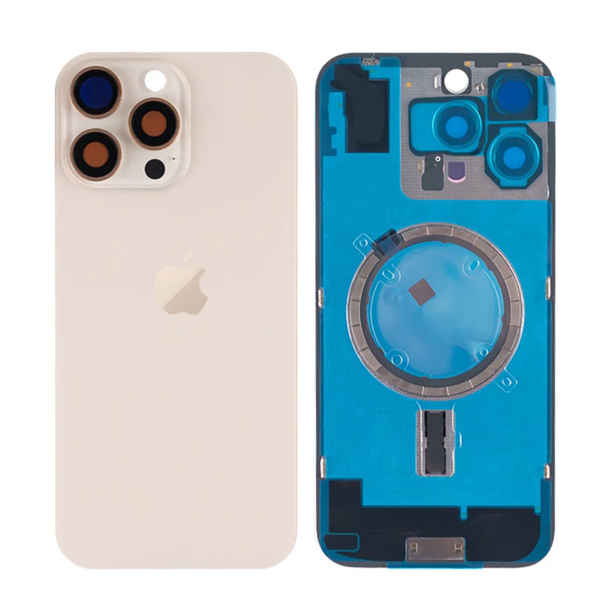 Tapa trasera iPhone 16 Pro Max (con lente) Desierto Titanio